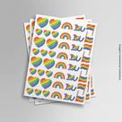 Adesivo Decorativo Coração I love you Arco-íris LGBT