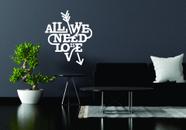 Adesivo Decorativo De Parede All We Need Is Love Cor Preto