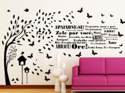 Adesivo Decorativo de Parede Arvore com frase Decoração apaixone Amor palavras Motivacional
