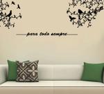 Adesivo Decorativo de Parede Árvore e Frase Para Todo Sempre