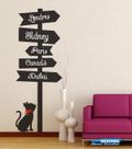 Adesivo Decorativo de Parede de Setas Lugares e Nomes e Gato Adesivo Decorativo de Parede de Setas Lugares e Nomes e Gato