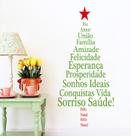 Adesivo Decorativo de Parede Feliz Natal Árvore de Palavras Motivacional