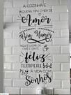 Adesivo Decorativo de Parede Frase A Cozinha com Amor E Bom Humor e Feliz Tempere Sonhos