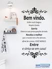 Adesivo Decorativo de Parede Frase Bem Vindo Entrada de casa