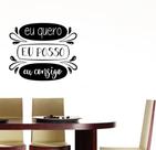 Adesivo Decorativo de Parede Frase Eu Quero, Eu Posso, Eu Consigo