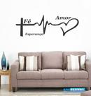 Adesivo Decorativo De Parede Frase Fé, Amor E Esperança