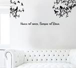 Adesivo Decorativo de Parede Frase Nunca Foi Sorte e Árvore
