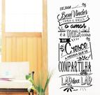 Adesivo Decorativo de Parede Frase Seja Bem Vindos Família e Amigos