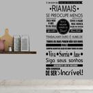Adesivo Decorativo De Parede Frases Viva Sorria Ame Acredite