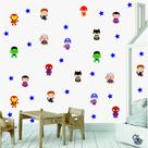 Adesivo Decorativo de Parede Infantil Super Heróis Cute Baby Adesivo Decorativo de Parede Infantil Super Heróis Cute Baby