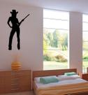 Adesivo Decorativo de Parede Silhueta Mulher Cowgirl