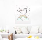 Adesivo Decorativo de Parede Unicórnio e Arco-íris