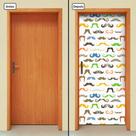Adesivo Decorativo de Porta - Bigodes - Barbearia - 1802cnpt