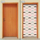 Adesivo Decorativo de Porta - Bigodes - Barbearia - 1831cnpt