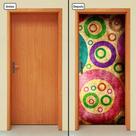 Adesivo Decorativo de Porta - Círculos Abstratos - 020cnpt