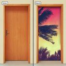 Adesivo Decorativo de Porta - Coqueiros - 1254cnpt Adesivo Decorativo de Porta - Coqueiros - 1254cnpt
