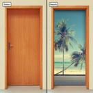 Adesivo Decorativo de Porta - Coqueiros - 466cnpt Adesivo Decorativo de Porta - Coqueiros - 466cnpt