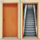 Adesivo Decorativo de Porta - Escada Rolante - 423cnpt