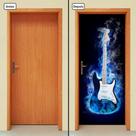 Adesivo Decorativo de Porta - Guitarra - 743cnpt