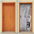 Adesivo Decorativo de Porta - Música - Microfone - 892cnpt Adesivo Decorativo de Porta - Música - Microfone - 892cnpt