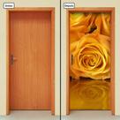 Adesivo Decorativo de Porta - Rosa Amarela - 018cnpt