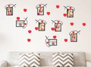 Adesivo Decorativo de Sala, Quarto, Porta Retrato Com Corações Vermelhos