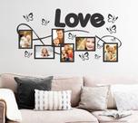Adesivo Decorativo de Sala, Quarto, Porta Retrato Love e Borboletas