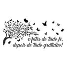 Adesivo Decorativo Frase Antes De Tudo Fé Borboletas Gratidão Motivação