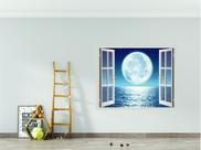 Adesivo Decorativo Janela Luar Noturno - Janela Falsa Adesivo Decorativo Janela Luar Noturno - Janela Falsa