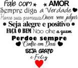 Adesivo decorativo parede frase motivação coração fale com amor 0,75 x 0,65 m