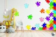 Adesivo Decorativo Quebra Cabeça para Escola e Espaço Kids