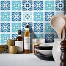 Adesivo Destacável Azulejo para Cozinha Berga Azul Adesivo Destacável Azulejo para Cozinha Berga Azul