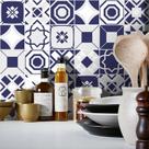 Adesivo Destacável Azulejo para Cozinha Bragança Azul Marinho