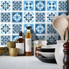 Adesivo Destacável Azulejo para Cozinha Manresa Azul