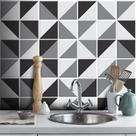 Adesivo Destacável Azulejo para Cozinha Retângulo Preto Adesivo Destacável Azulejo para Cozinha Retângulo Preto