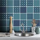 Adesivo Destacável Azulejo para Cozinha Turcos e Caicos