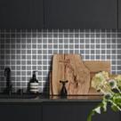 Adesivo Destacável Pastilha para Cozinha 3D Grafite Adesivo Destacável Pastilha para Cozinha 3D Grafite