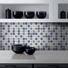 Adesivo Destacável Pastilha para Cozinha 3D Mix Azul Adesivo Destacável Pastilha para Cozinha 3D Mix Azul