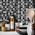 Adesivo Destacável Pastilha para Cozinha Mix Preto