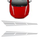 Adesivo Do Capô Faixa Carro Tuning Racing Universal Prata
