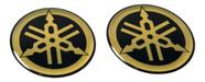 Adesivo Emblema 3d Resinado Logo Tanque Yamaha Dourado 4,5