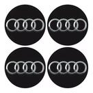 Adesivo Emblema Audi Preto Roda Calota Centro 58mm
