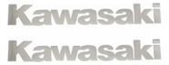 Adesivo Emblema Compatível Kawasaki Branco Cromado CMD01