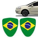 Adesivo Emblema Escudos Par De Bandeiras Resinados Brasil