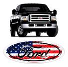 Adesivo Emblema Oval Grade Ford F250 Bandeira Usa