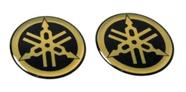 Adesivo Emblema Resinado Logo Yamaha Dourado