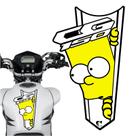 Adesivo Faixa Gravata sem resina Moto CG 150/160 BART SIMPSON Branco