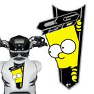 Adesivo Faixa Gravata sem resina Moto CG 150/160 BART SIMPSON Preto