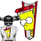 Adesivo Faixa Gravata sem resina Moto CG 150/160 BART SIMPSON Vermelho