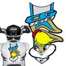 Adesivo Faixa Gravata sem resina Moto CG 150/160 LOLA BUNNY AZUL